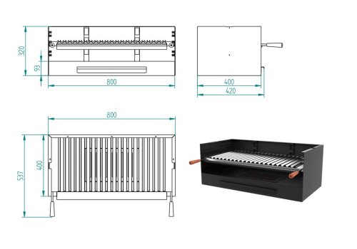 Charcoal and Wood Grill BV-80 from FM Calefacción