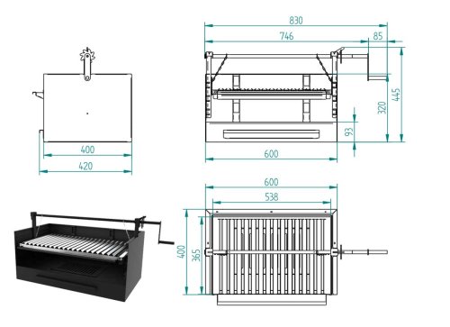 Charcoal and Wood Grill BVE-60 from FM Calefacción