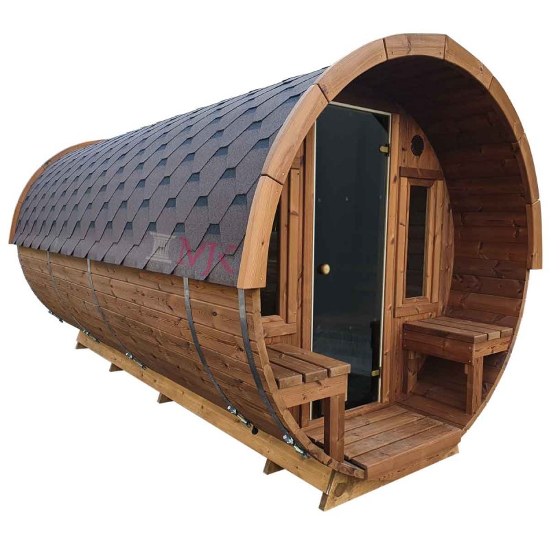 Wooden barrel sauna from buci 450 cm