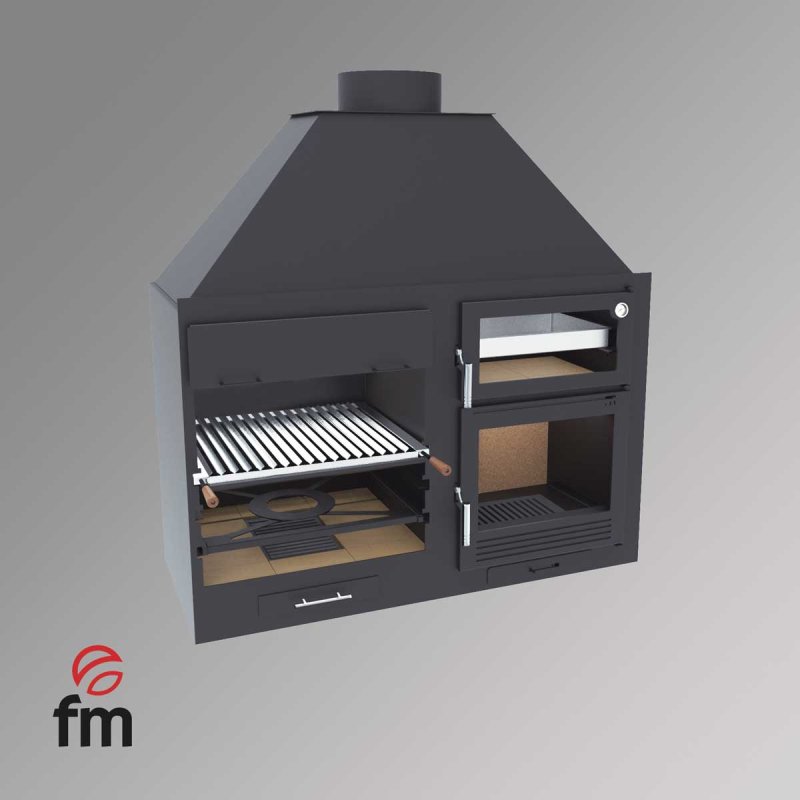 Charcoal and Wood Grill Oven Fusion 140 from FM Calefacción