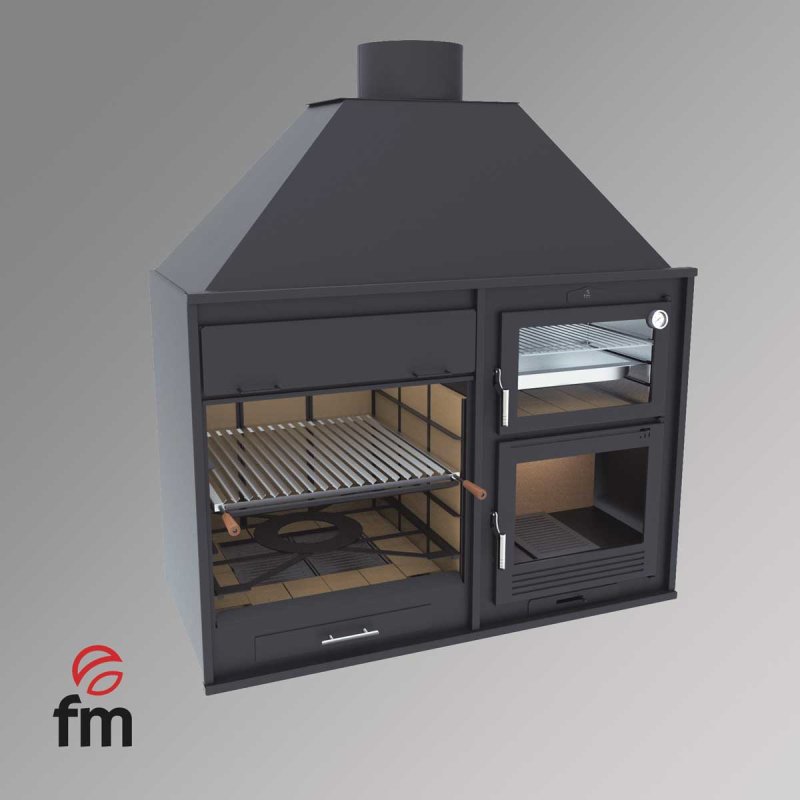 Charcoal and Wood Grill Oven Fusion 160 from FM Calefacción